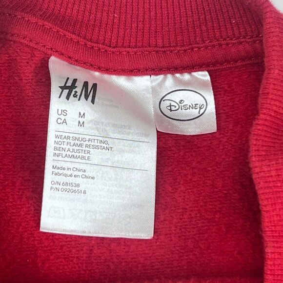 H & M Sweatshirt Red Disney Mickey Mouse Cartoon Character Oversized Sweater - Picture 7 of 8